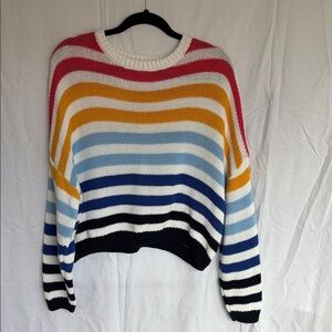 Francesca's Harper Heritage Multicolor 100% Cotton Striped Sweater - M